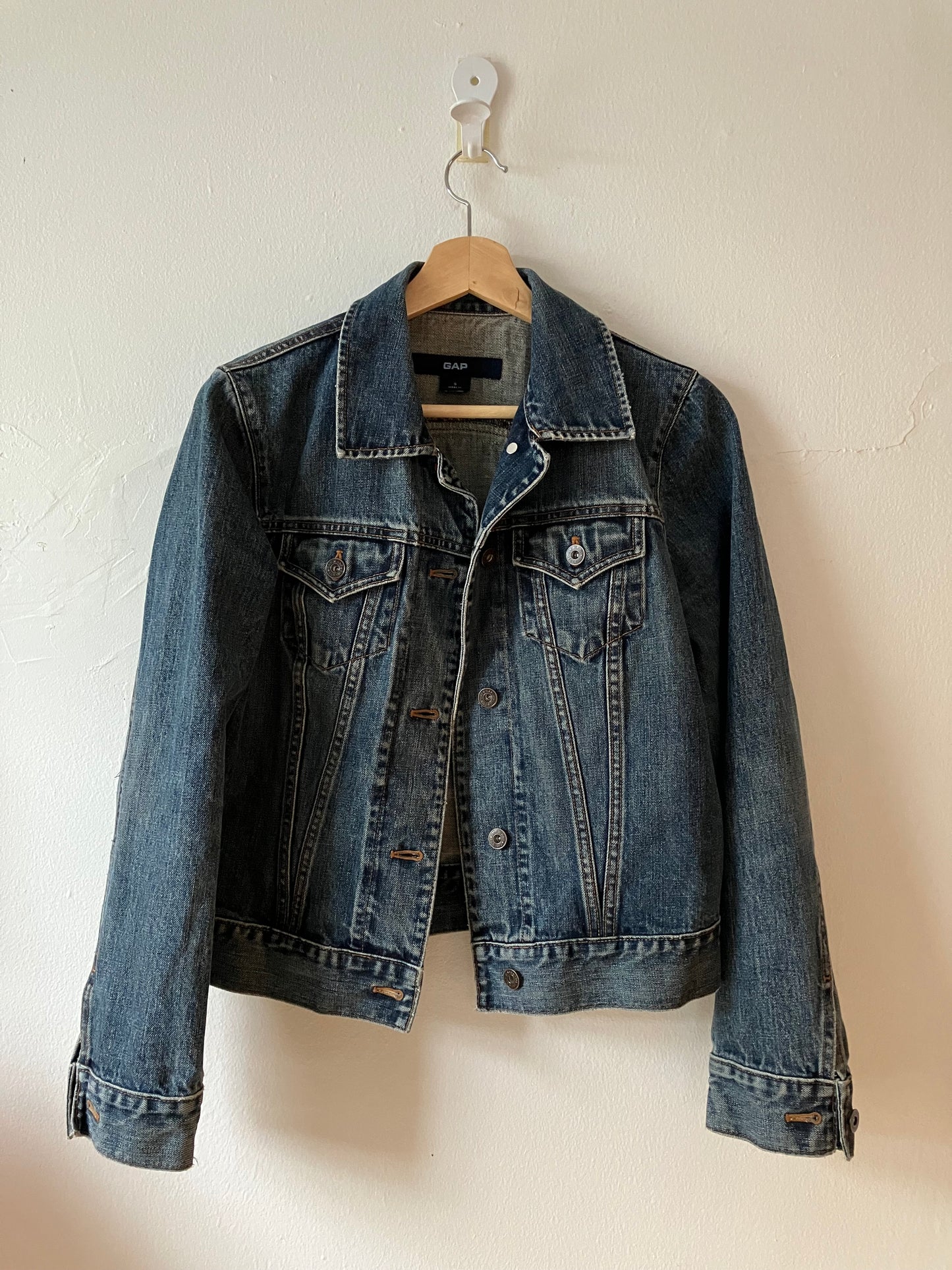 floral back denim jacket