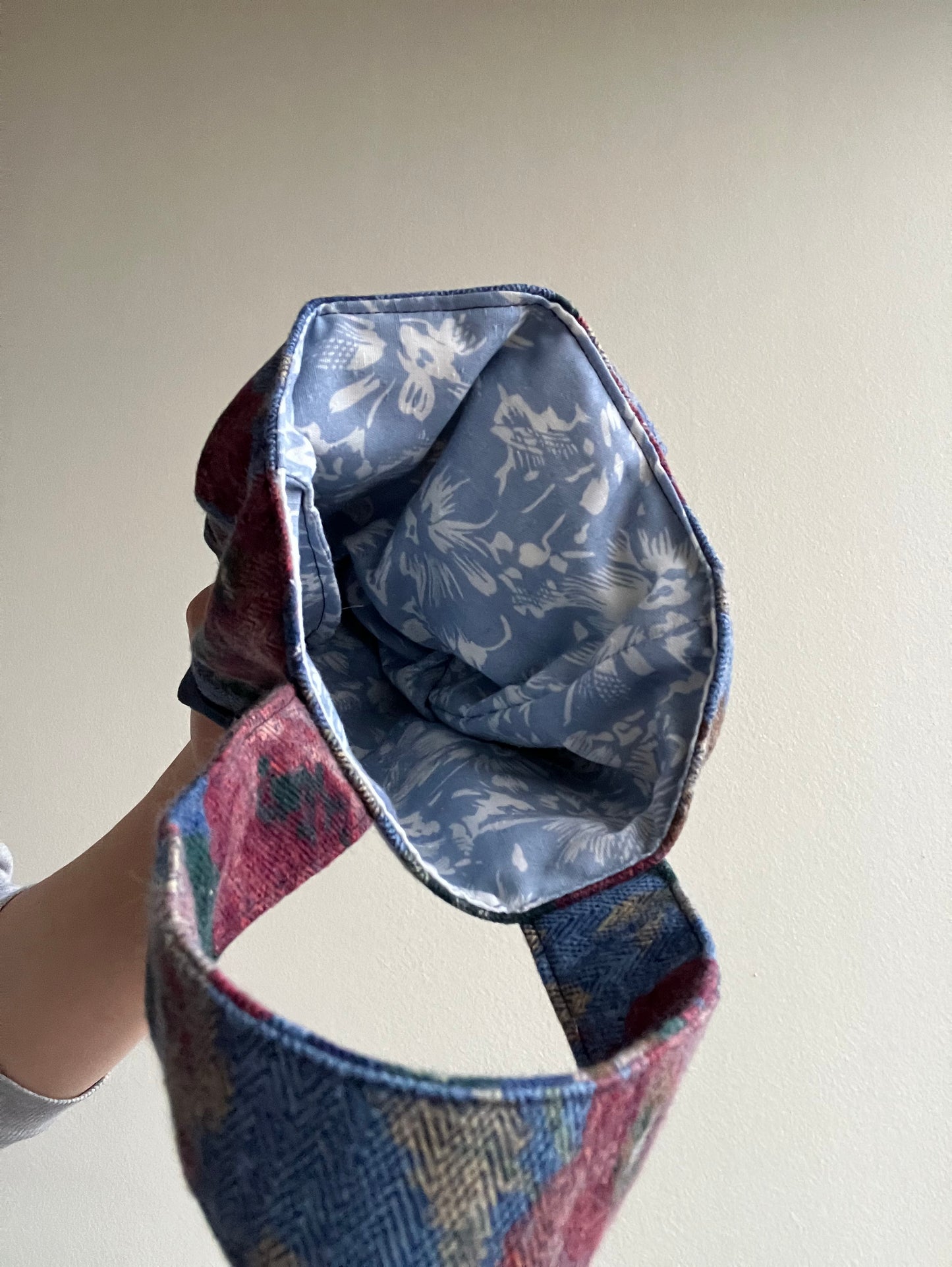 dark floral mini tote