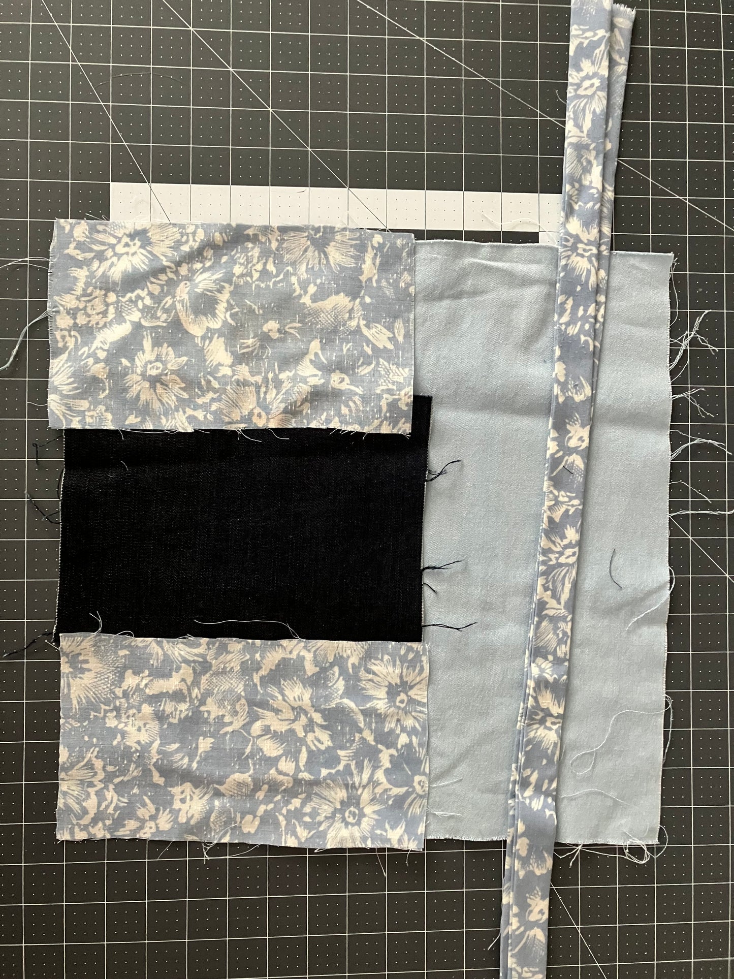 mini tote / light blue floral