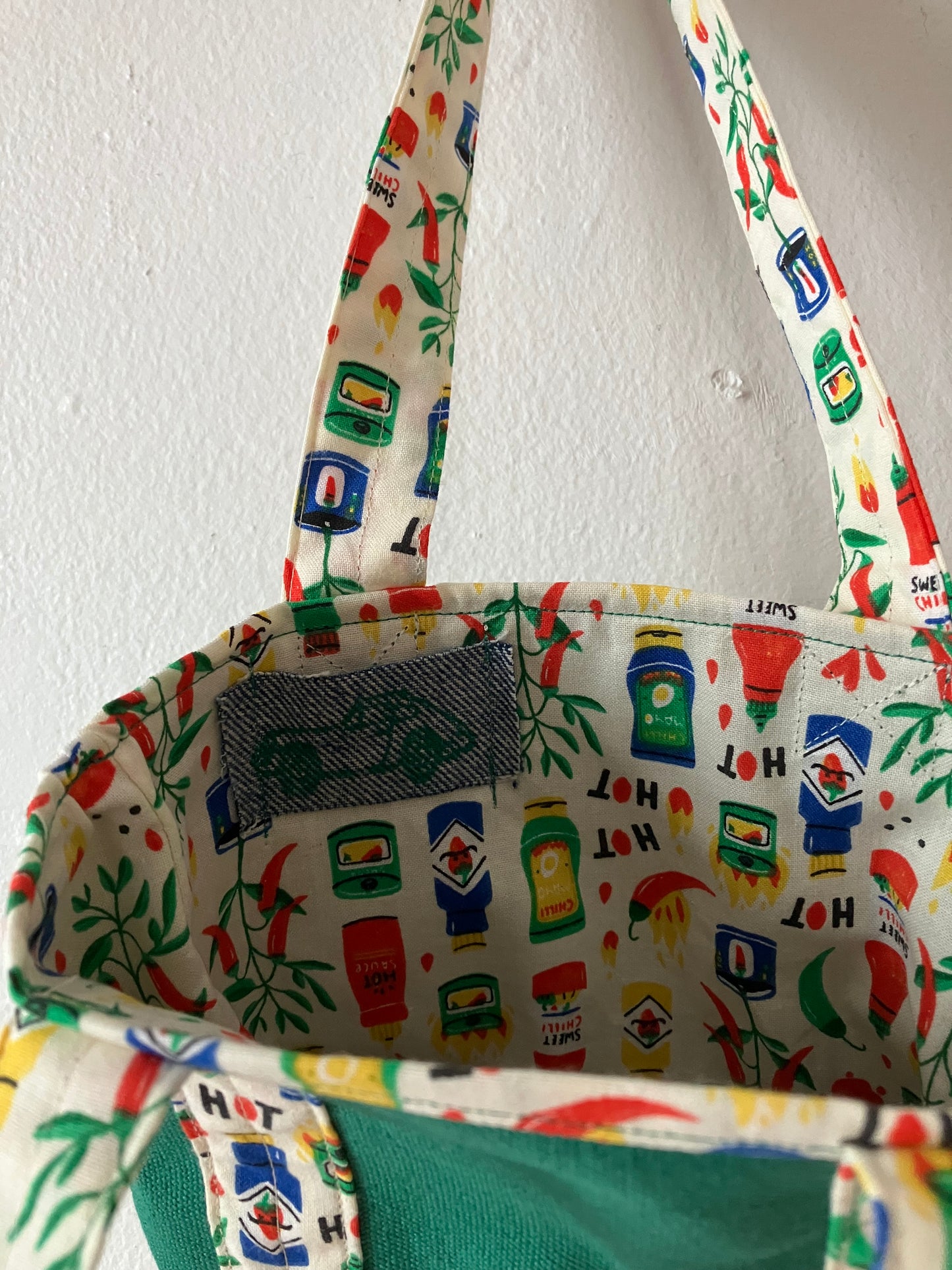 green sauce mini tote