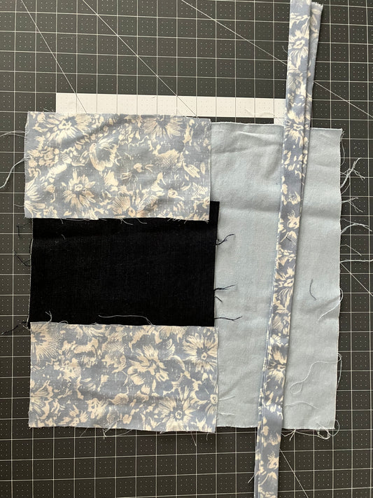 mini tote / light blue floral