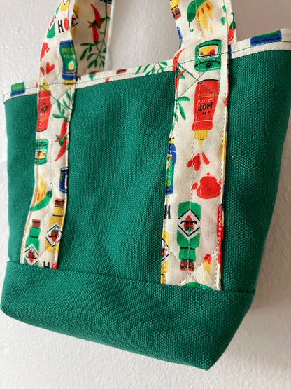 green sauce mini tote