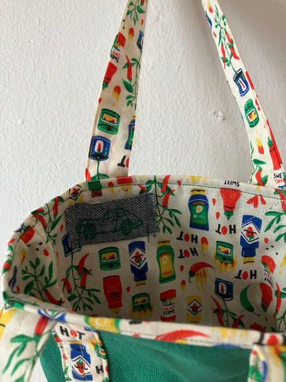 green sauce mini tote