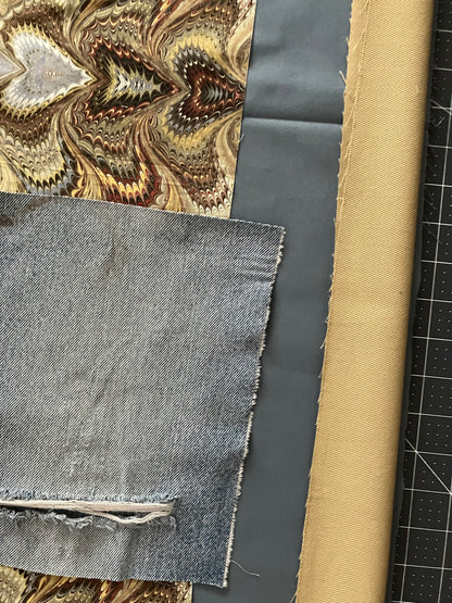 medium tote / psychedelic tan & denim