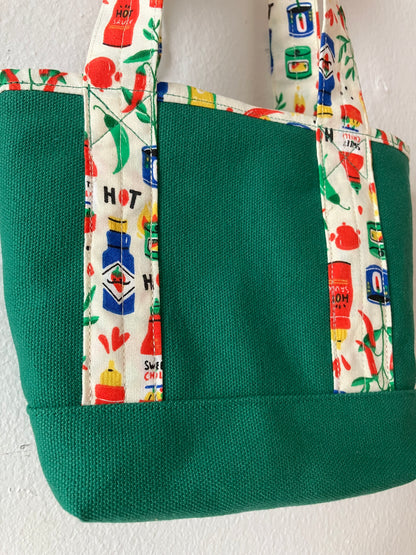 green sauce mini tote
