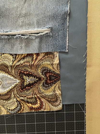 medium tote / psychedelic tan & denim