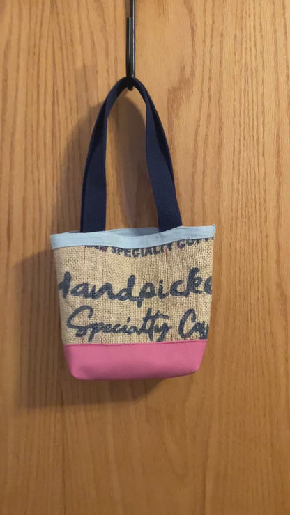 pink & blue coffee mini tote